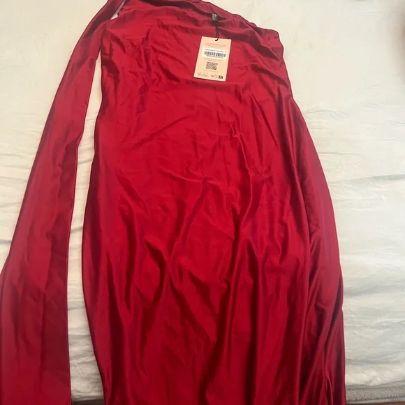 chinese dress ladies Sweetheart-Neck Long-Sleeve A-Line Mini Dress in Red - 6 main image 1